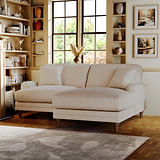 Bampton 3 Seater Chaise Sofa Cream from Roseland Furniture