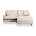 Bampton 3 Seater Chaise Sofa RH Cream Oak Feet from Roseland Furniture