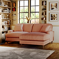 Bampton 3 Seater Chaise Sofa RH Salmon Beech Feet from Roseland Furniture
