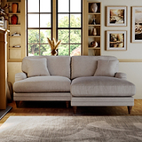 Bampton 3 Seater Chaise Sofa RH Silver Beech Feet from Roseland Furniture