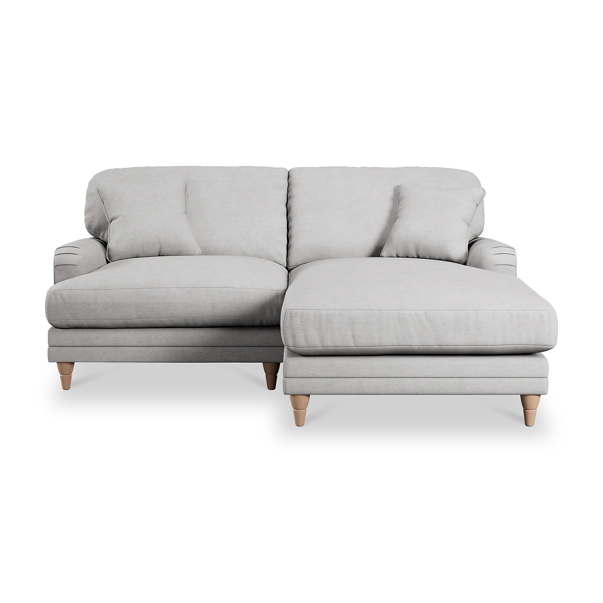 Bampton 3 Seater Chaise Sofa RH Silver Oak Feet from Roseland Furniture