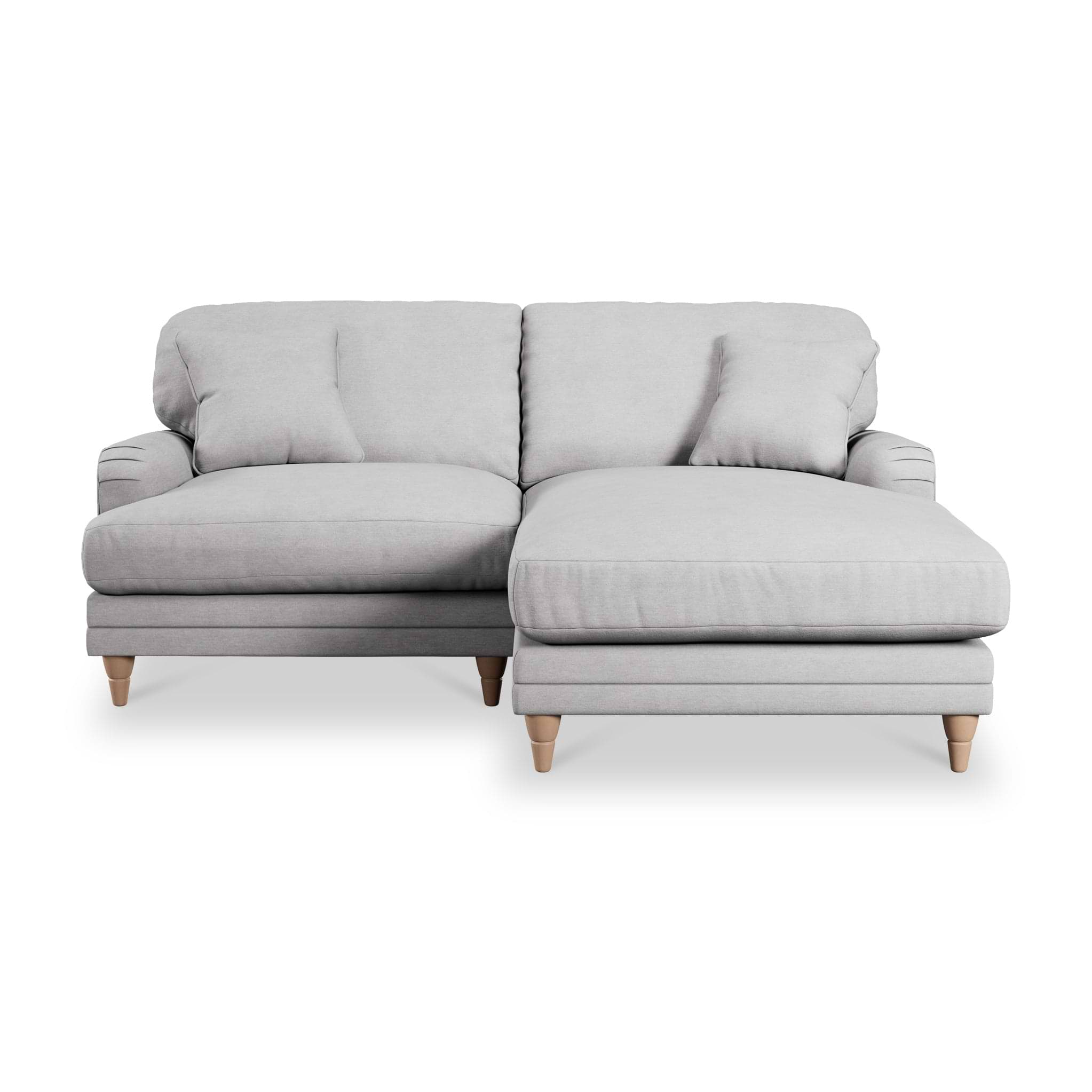 Bampton 3 Seater Chaise Sofa RH Silver Oak Feet from Roseland Furniture