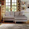 Bampton 3 Seater Chaise Sofa RH Silver Oak Feet from Roseland Furniture