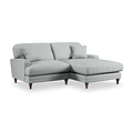 Bampton 3 Seater Chaise Sofa RH Warm Grey Beech Feet from Roseland Furniture