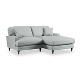 Bampton 3 Seater Chaise Sofa RH Warm Grey Beech Feet from Roseland Furniture