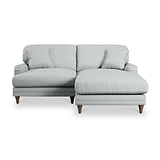 Bampton 3 Seater Chaise Sofa RH Warm Grey Beech Feet from Roseland Furniture