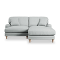 Bampton 3 Seater Chaise Sofa RH Warm Grey Oak Feet from Roseland Furniture