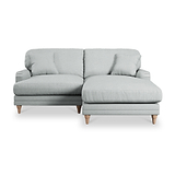 Bampton 3 Seater Chaise Sofa RH Warm Grey Oak Feet from Roseland Furniture