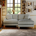 Bampton 3 Seater Chaise Sofa RH Warm Grey Oak Feet from Roseland Furniture