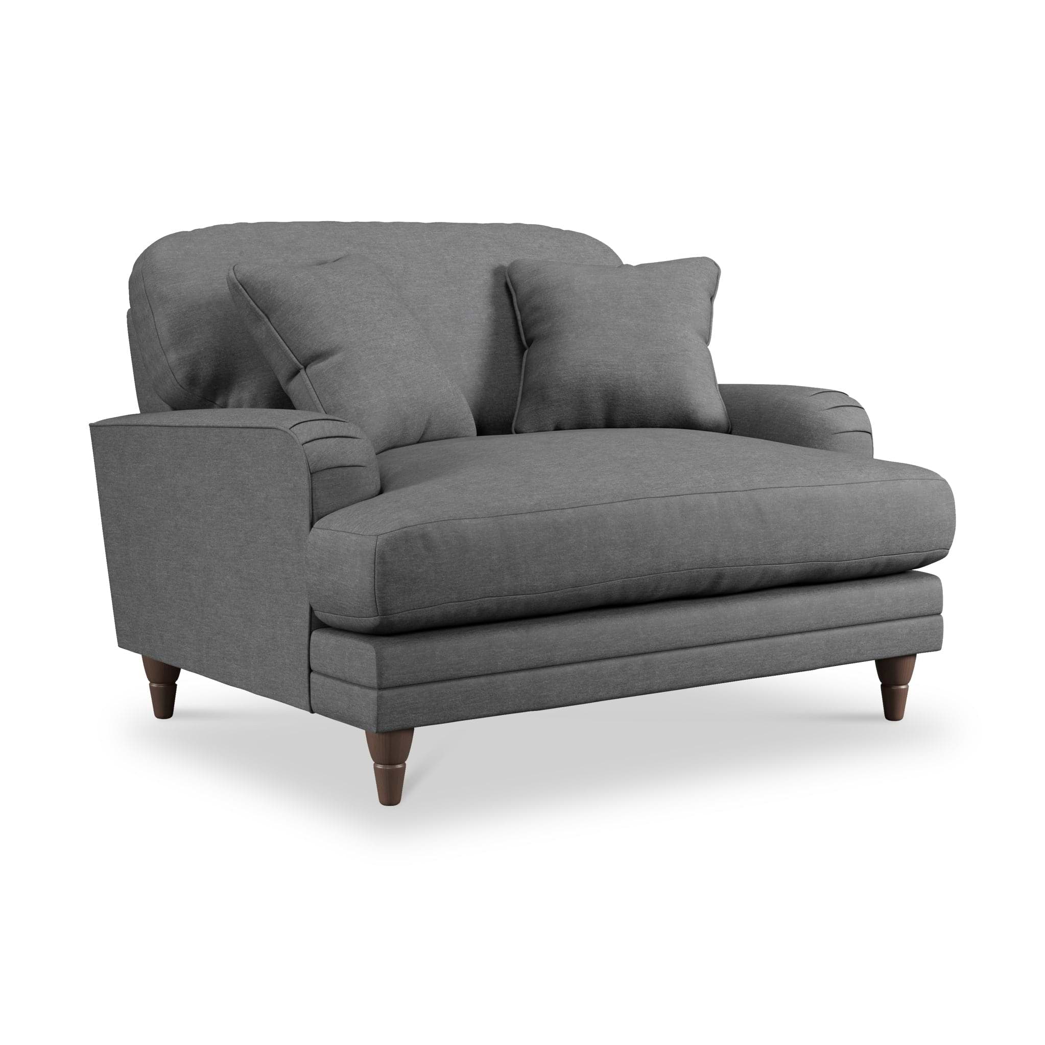 Bampton Snuggle Armchair Charcoal Beech Feet from Roseland Furniture