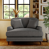 Bampton Snuggle Armchair Charcoal Beech Feet from Roseland Furniture