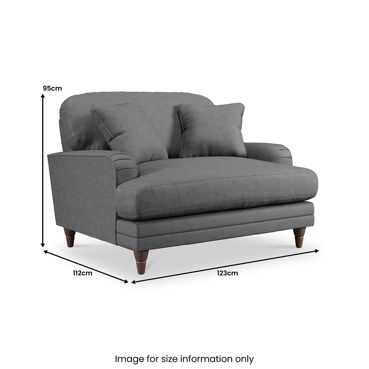 Bampton Snuggle Armchair Charcoal Beech Feet from Roseland Furniture