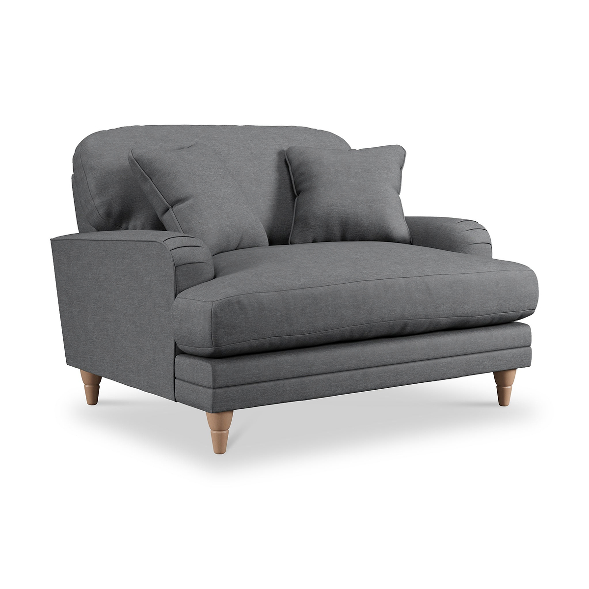 Bampton Snuggle Armchair Charcoal Oak Feet from Roseland Furniture