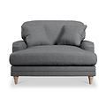 Bampton Snuggle Armchair Charcoal Oak Feet from Roseland Furniture
