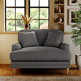 Bampton Snuggle Armchair Charcoal Oak Feet from Roseland Furniture