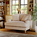 Bampton Snuggle Armchair Cream Oak Feet from Roseland Furniture