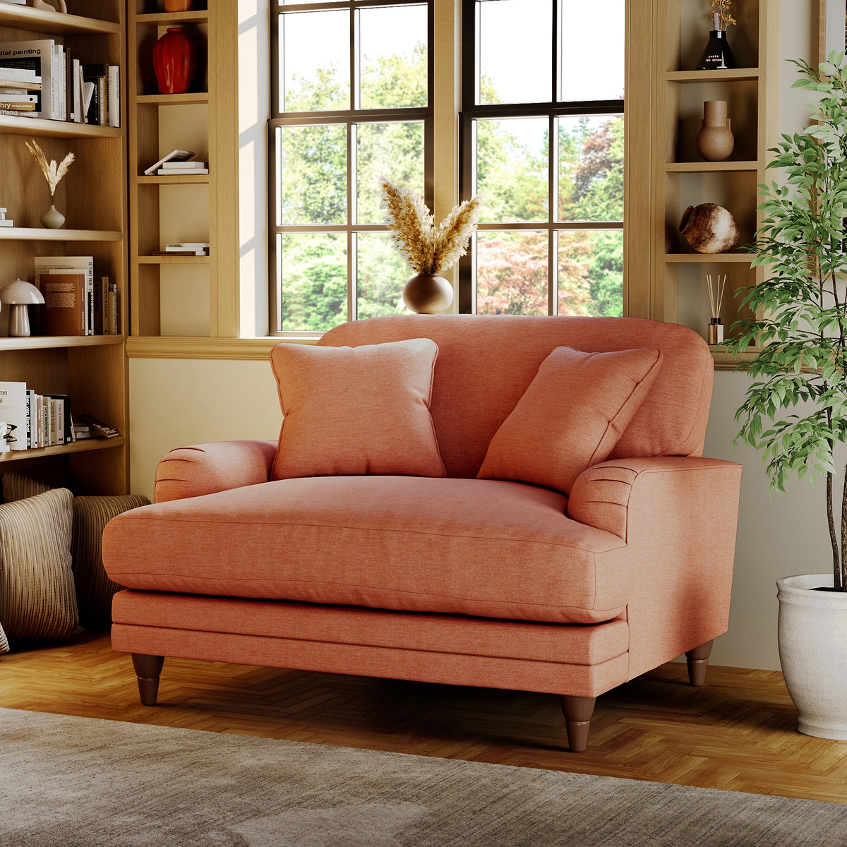 Bampton Snuggle Armchair Salmon from Roseland Furniture