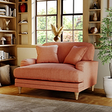 Bampton Snuggle Armchair Salmon Oak Feet from Roseland Furniture