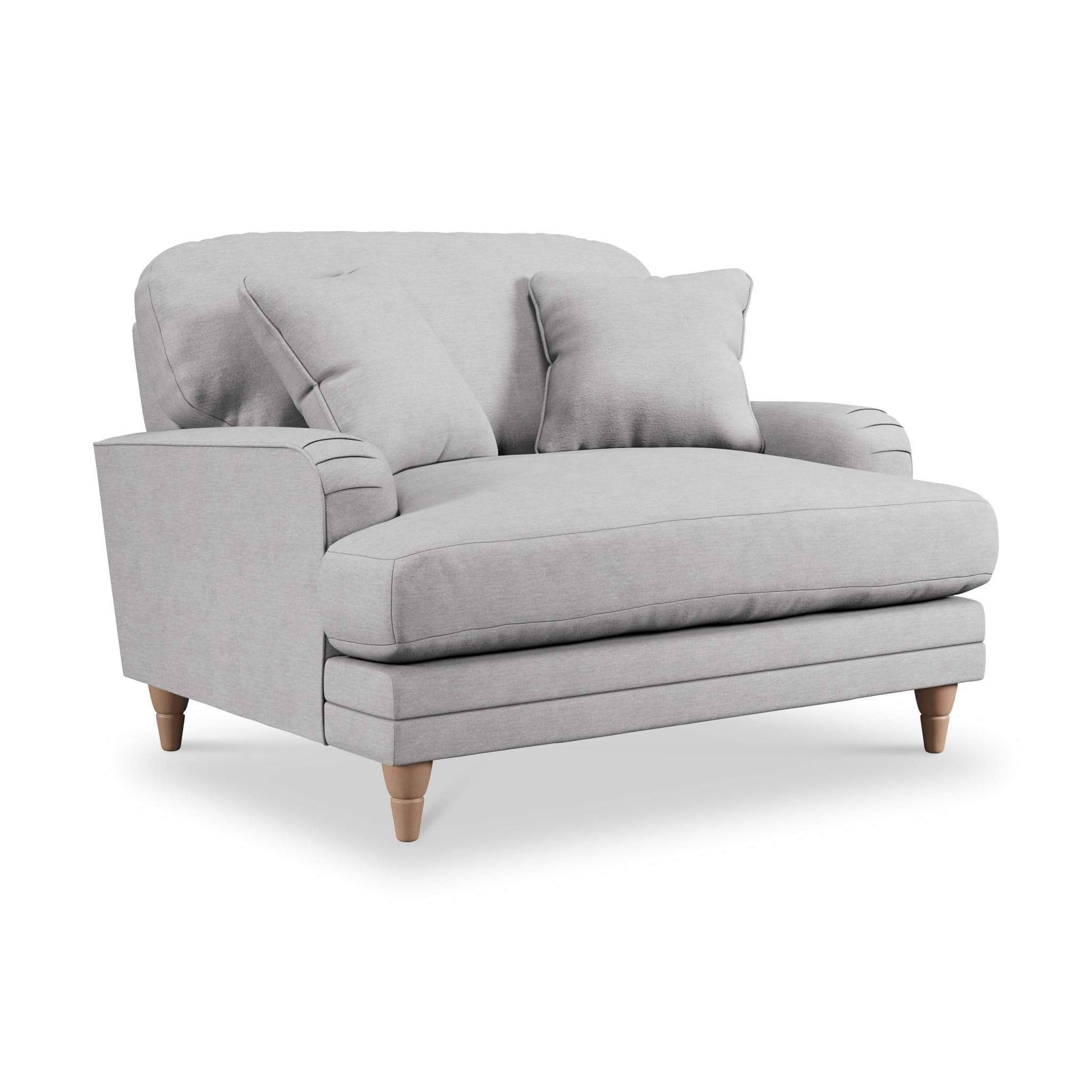 Bampton Snuggle Armchair Silver Oak Feet from Roseland Furniture