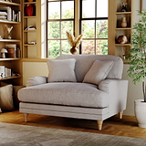 Bampton Snuggle Armchair Silver Oak Feet from Roseland Furniture