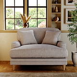 Bampton Snuggle Armchair Silver Oak Feet from Roseland Furniture