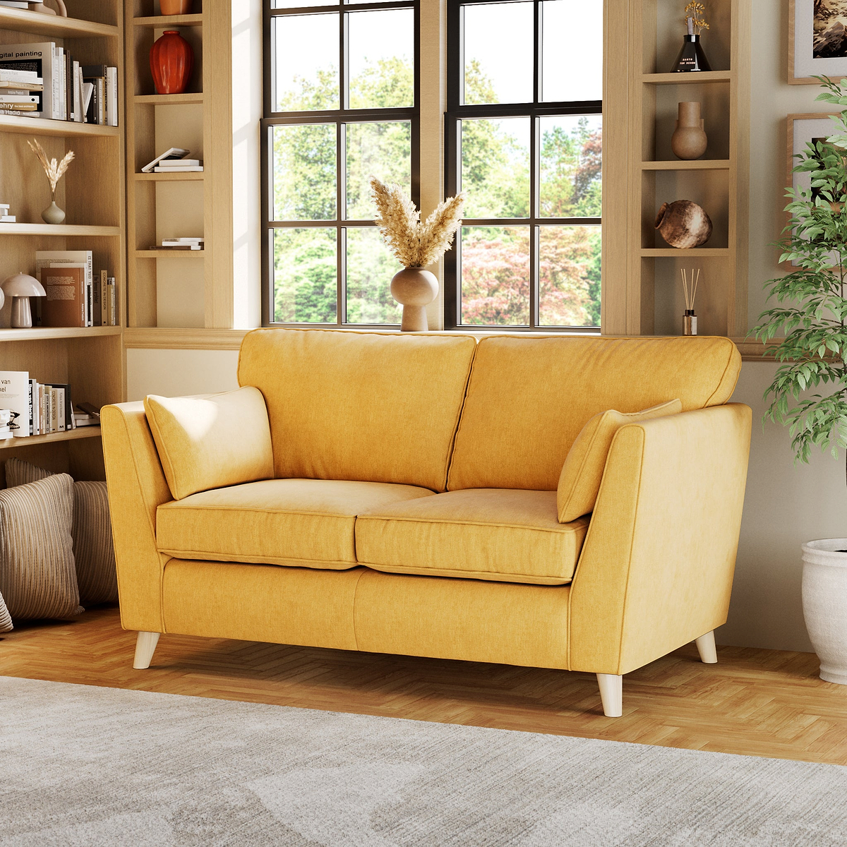 Osten 2 Seater Sofa Lemon Oak Feet from Roseland Furniture