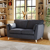 Osten 2 Seater Sofa Navy Oak Feet from Roseland Furniture