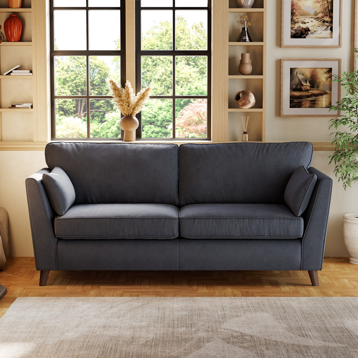 Osten 3 Seater Sofa Navy from Roseland Furniture