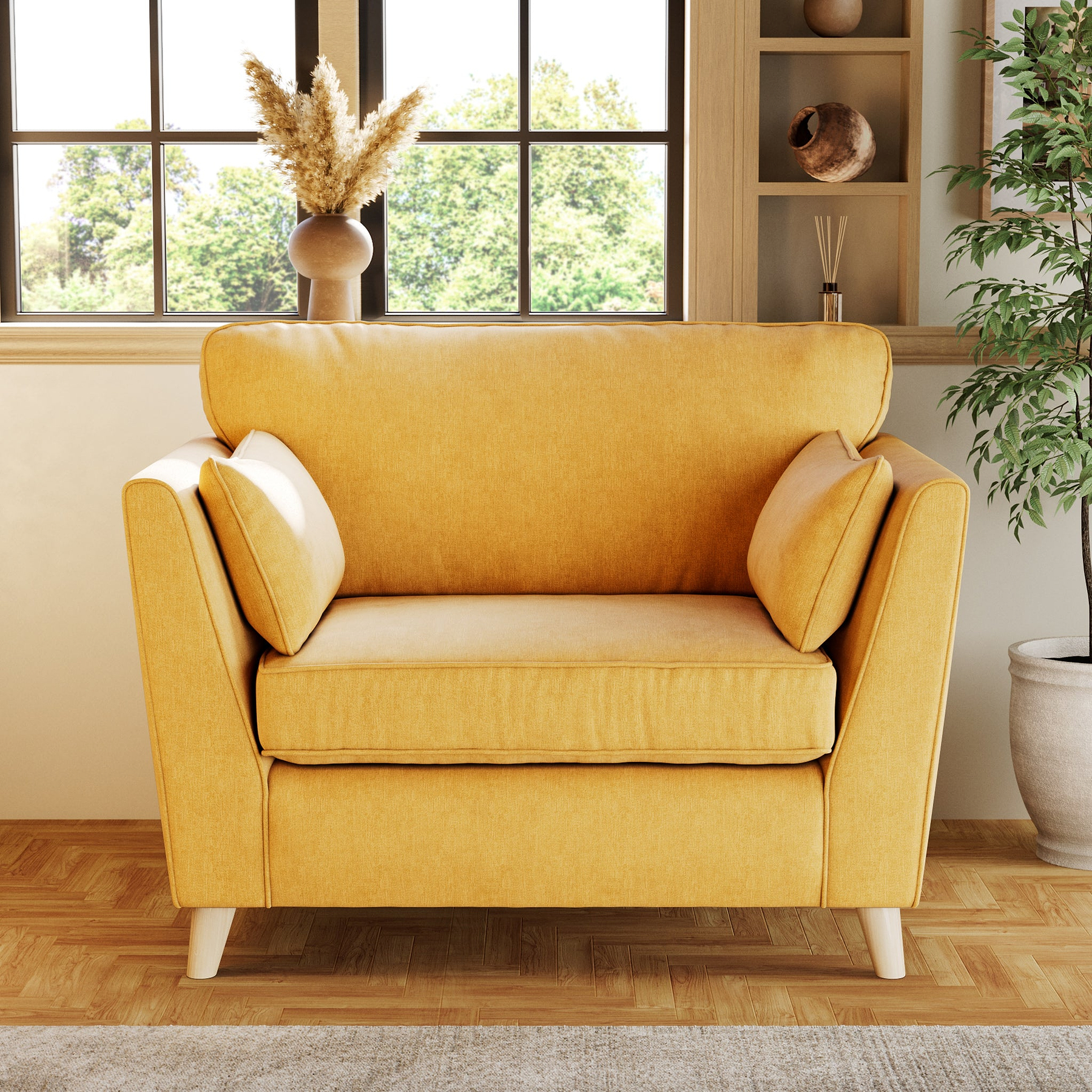 Osten Snuggler Armchair Lemon Oak Feet from Roseland Furniture