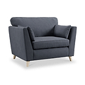 Osten Snuggler Armchair Navy Oak Feet from Roseland Furniture