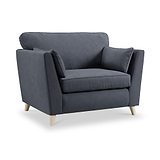 Osten Snuggler Armchair Navy Oak Feet from Roseland Furniture