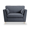 Osten Snuggler Armchair Navy Oak Feet from Roseland Furniture