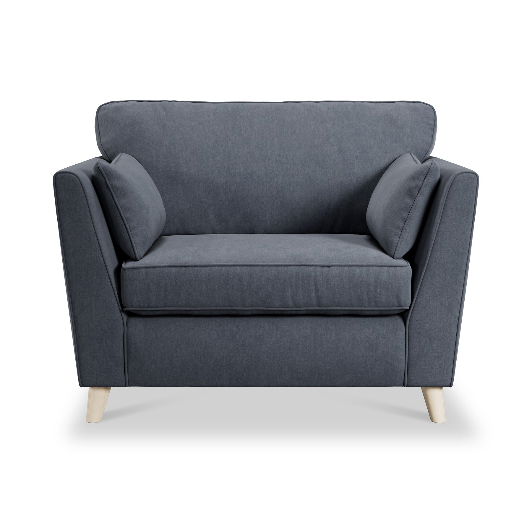 Osten Snuggler Armchair Navy Oak Feet from Roseland Furniture