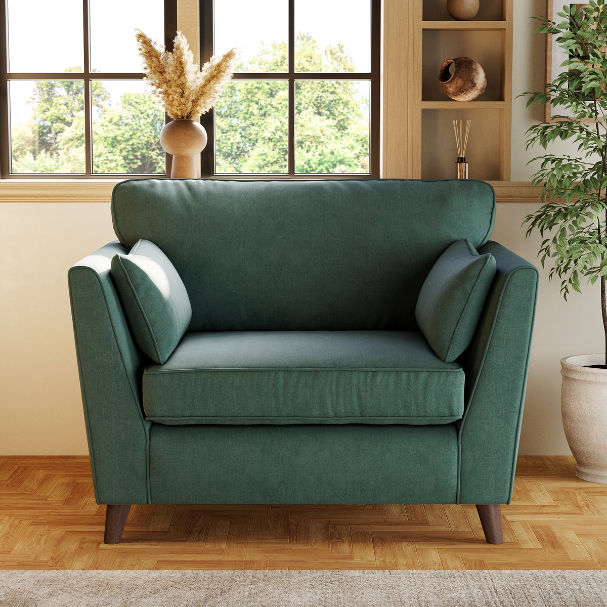 Osten Snuggler Armchair Ocean Beech Feet from Roseland Furniture