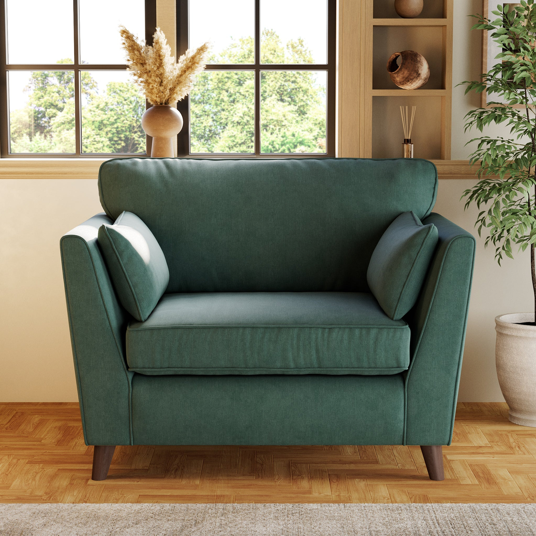 Osten Snuggler Armchair Ocean Beech Feet from Roseland Furniture