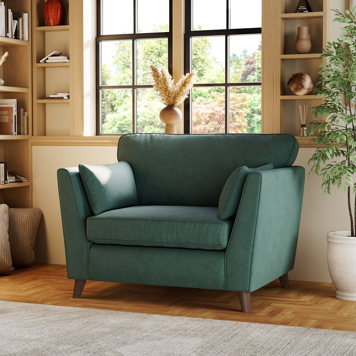 Osten Snuggler Armchair Ocean Beech Feet from Roseland Furniture