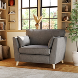 Osten Snuggler Armchair Pewter Oak Feet from Roseland Furniture