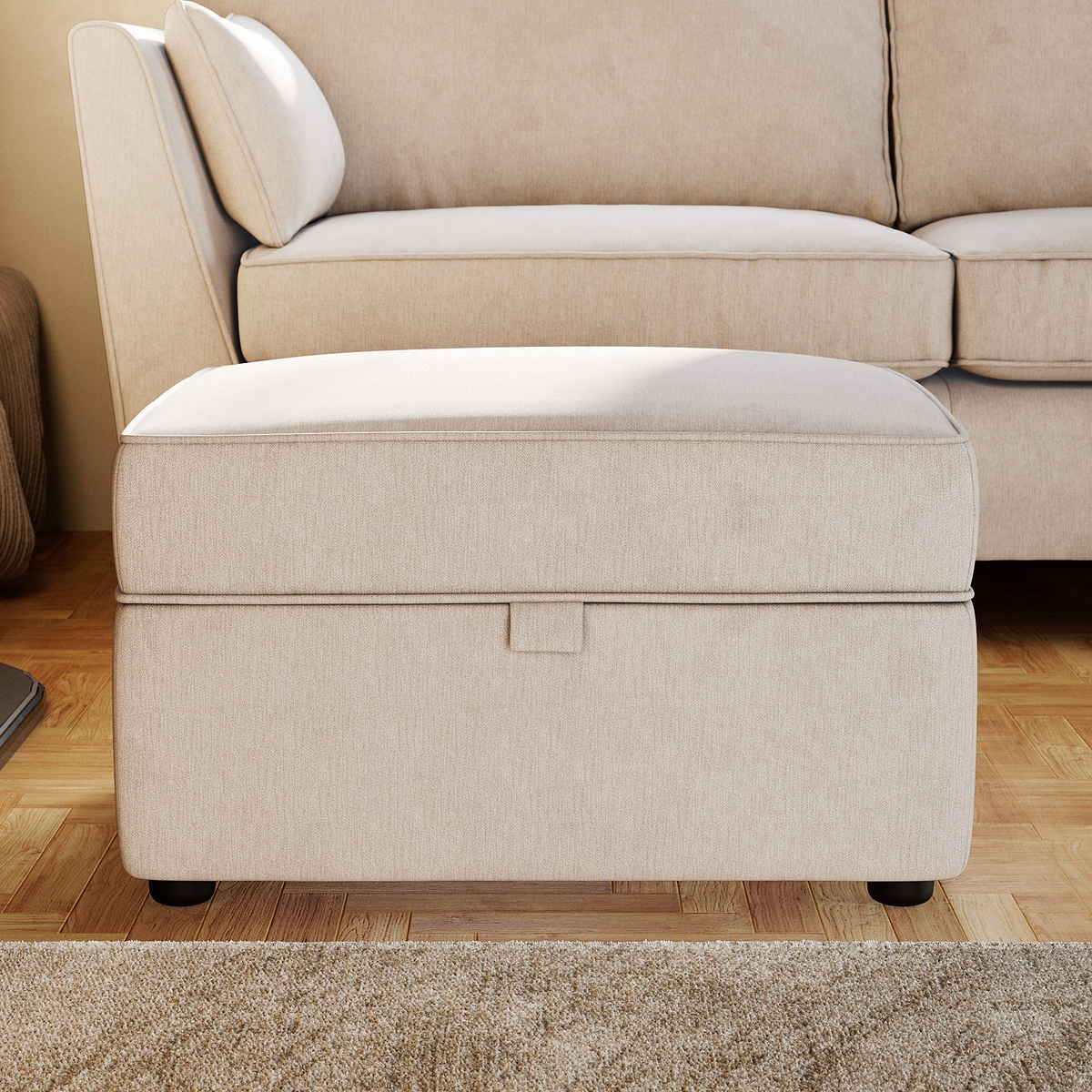 Osten Storage Footstool Stone from Roseland Furniture