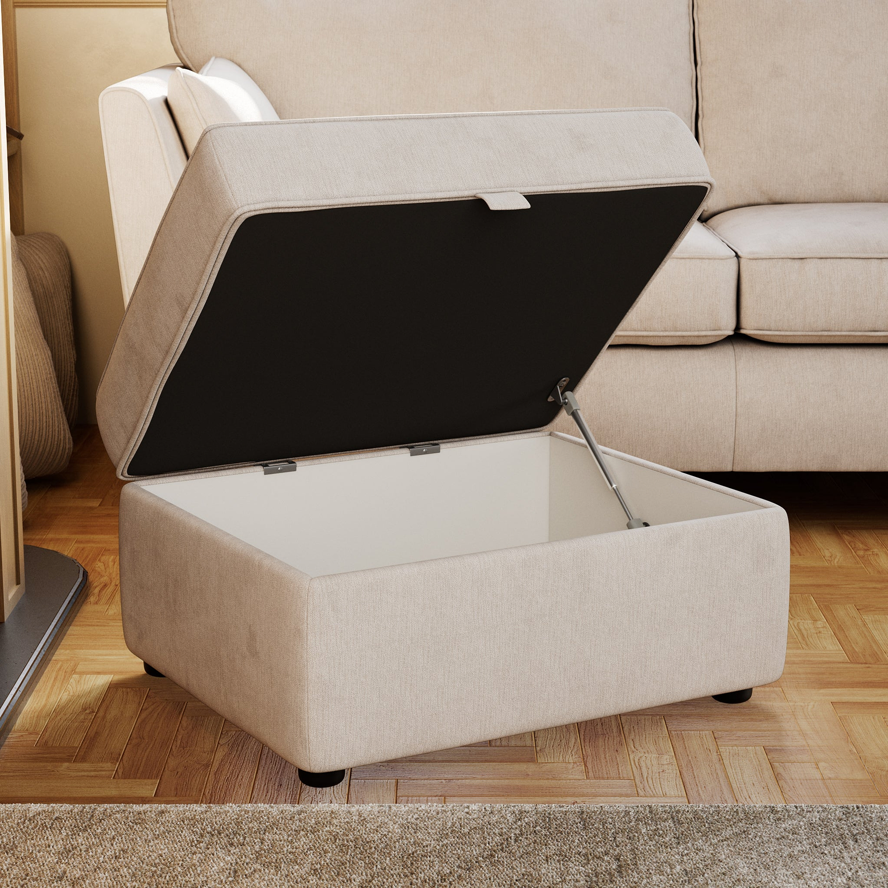 Osten Storage Footstool Stone from Roseland Furniture