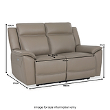 Alden Electric Leather Recliner 2 Seater Sofa dimensions