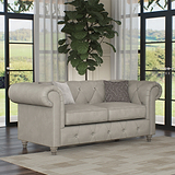 Everett Leather 2 Seater Sofa Cloud Washed Feet from Roseland Furniture