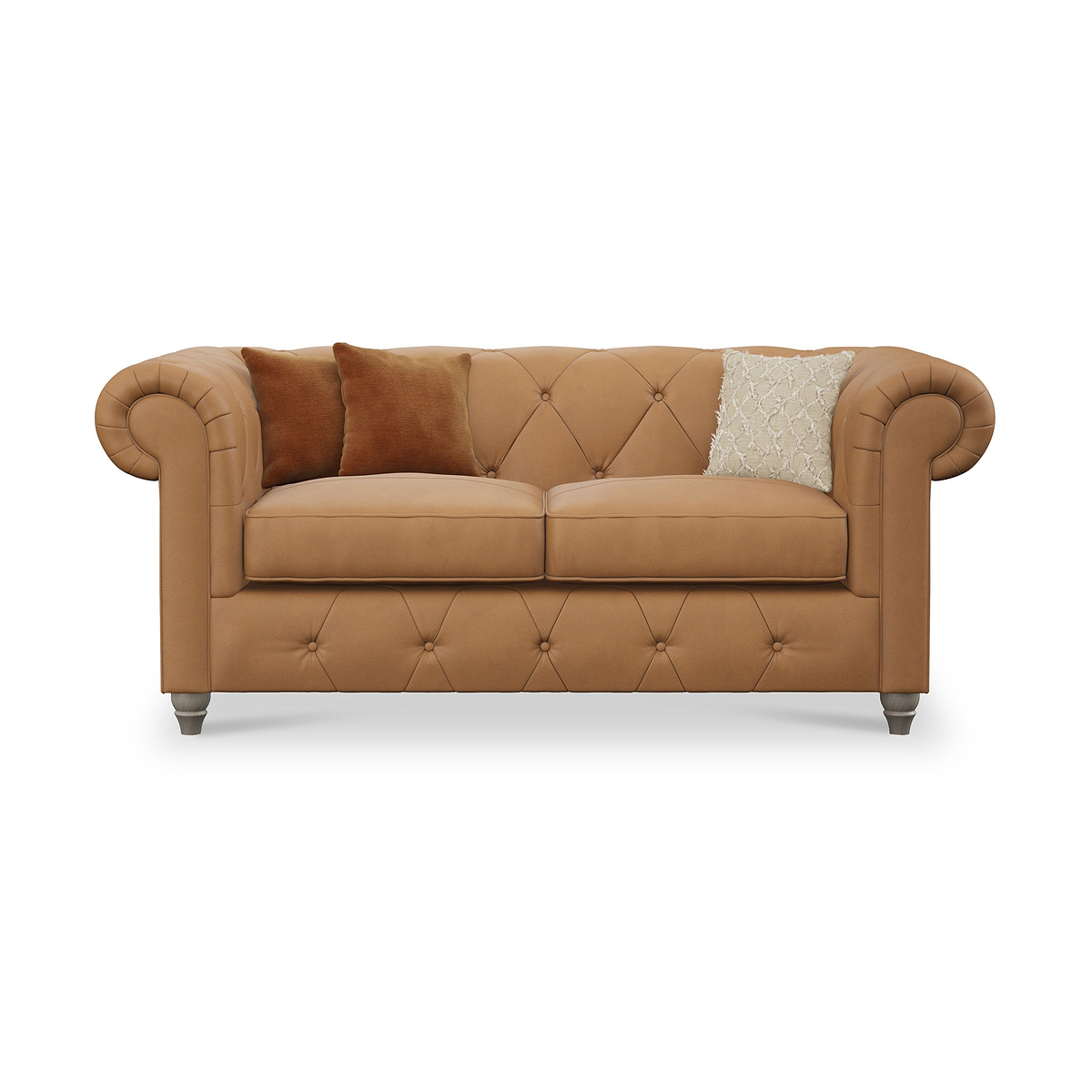Everett Leather 2 Seater Sofa Saddle Washed Feet from Roseland Furniture
