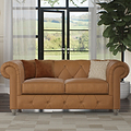 Everett Leather 2 Seater Sofa Saddle Washed Feet from Roseland Furniture