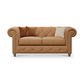 Everett Leather 2 Seater Sofa Saddle Walnut Feet from Roseland Furniture