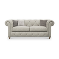 Everett Leather 3 Seater Sofa Cloud Walnut Feet from Roseland Furniture