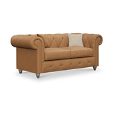 Everett Leather 3 Seater Sofa Saddle Washed Feet from Roseland Furniture