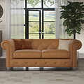 Everett Leather 3 Seater Sofa Saddle Washed Feet from Roseland Furniture