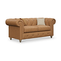 Everett Leather 3 Seater Sofa Saddle Walnut Feet from Roseland Furniture