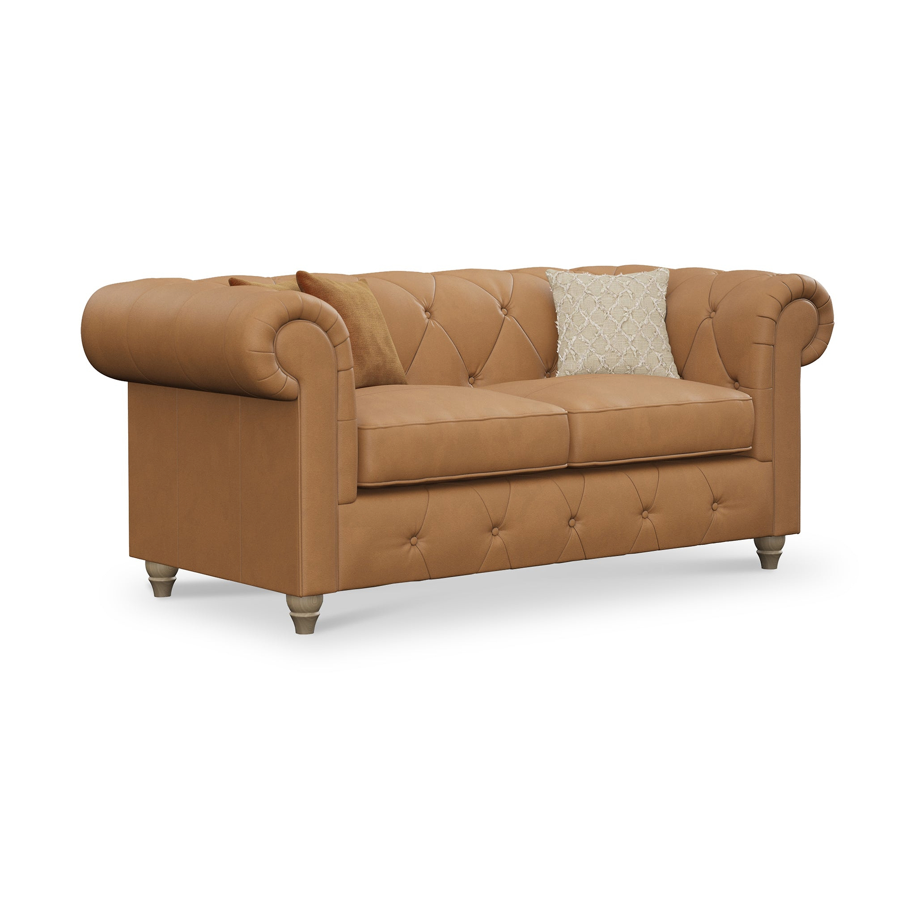 Everett Leather 3 Seater Sofa Saddle Walnut Feet from Roseland Furniture
