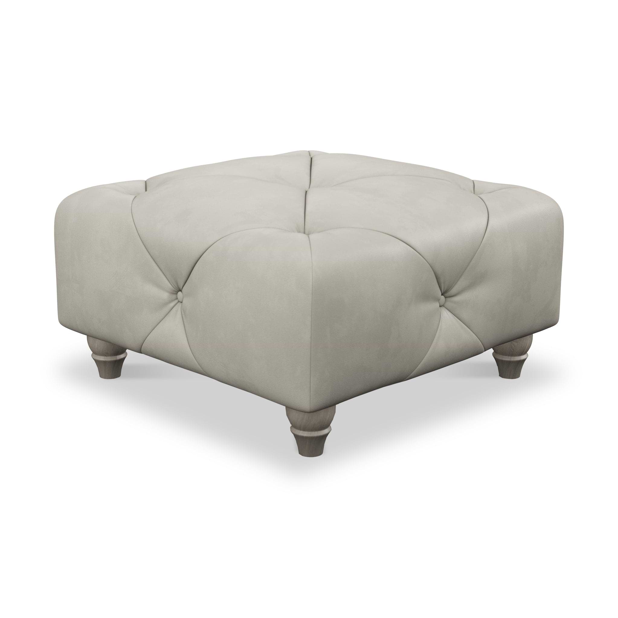 Everett Leather Footstool Cloud Washed Feet from Roseland Furniture